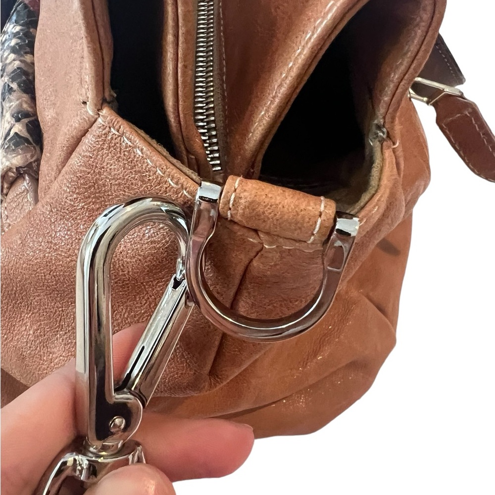 Be & D Crossbody/Satchel With Python Skin Accents… - image 8